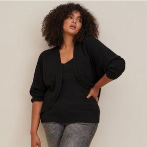 Torrid Cardigan Everyday Plush Shrug Dolman Sleeve Sweater Women’s 4X Black
